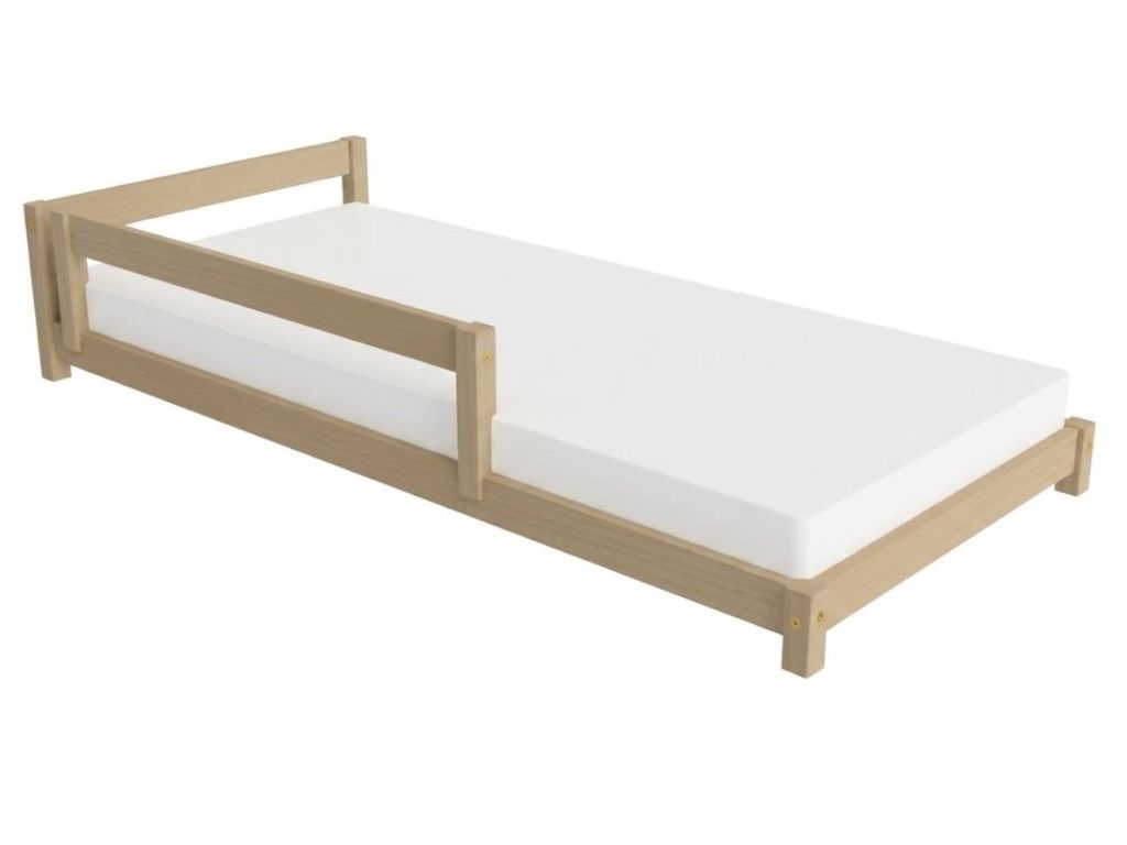 Levně Benlemi Dětská jednolůžková postel s čelem LUCKY Zvolte barvu: Béžová, Zvolte rozměr: 120x180 cm, Zvolte zábranu: S přední zábranou