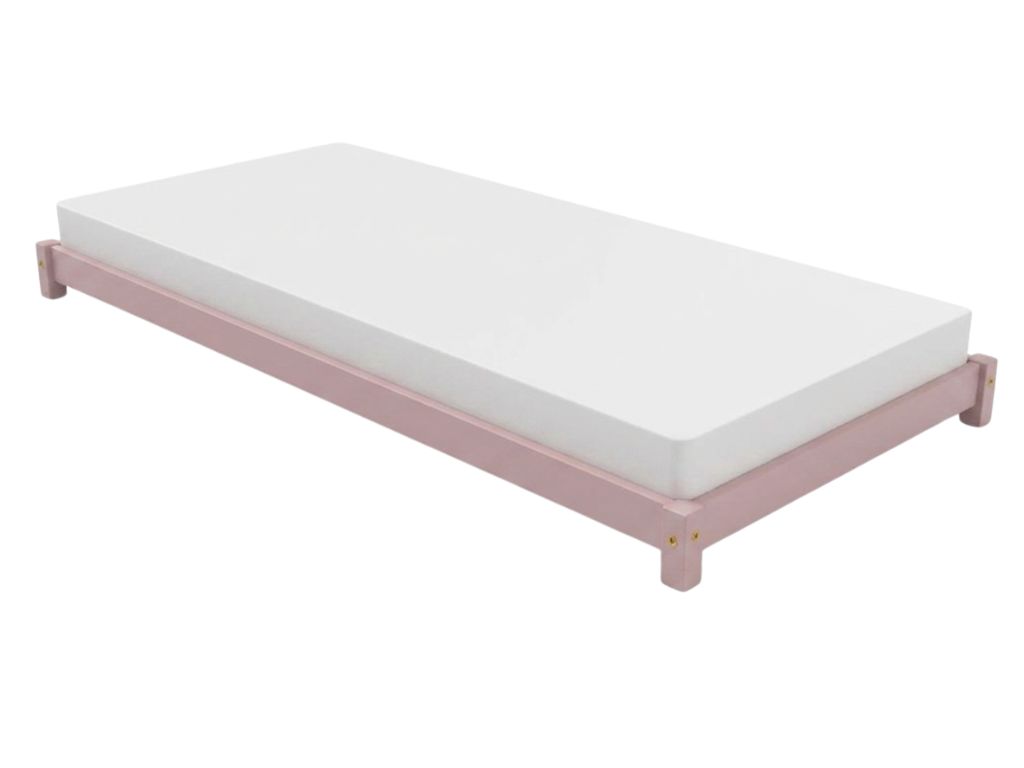 Levně Benlemi Dřevěné dětské jednolůžko LUCKY Zvolte barvu: Pastelově růžová, Zvolte rozměr: 120x180 cm, Zvolte zábranu: S otevřeným vstupem
