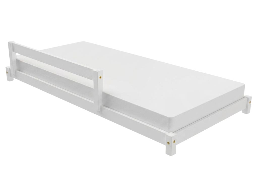 Levně Benlemi Dřevěné dětské jednolůžko LUCKY Zvolte barvu: Bílá, Zvolte rozměr: 80x190 cm, Zvolte zábranu: S přední zábranou