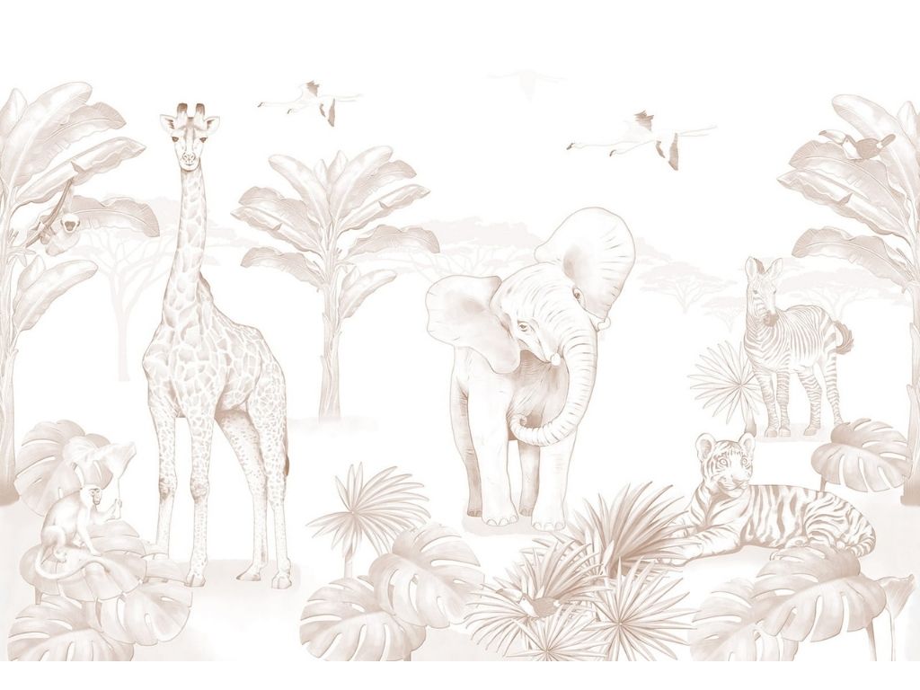 Levně Nástěnný mural SAFARI do dětského pokoje