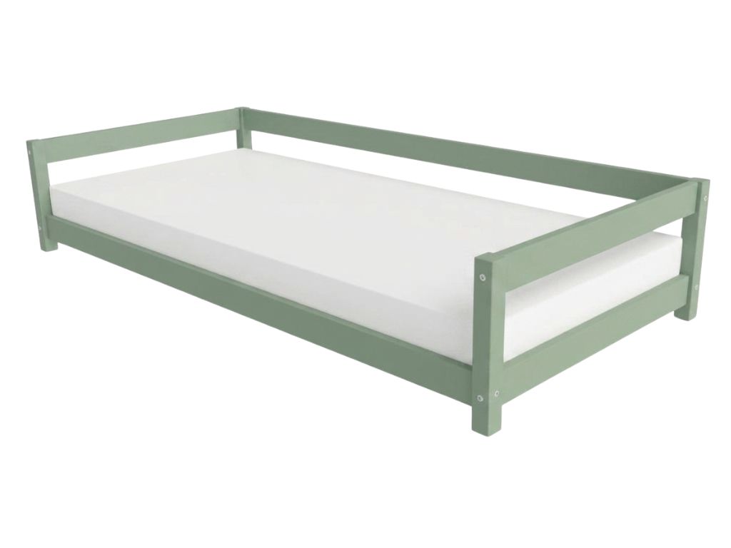 Levně Benlemi Dětská postel LUCKY se zábranou Zvolte barvu: Šalvějová zelená, Zvolte rozměr: 90x190 cm, Zvolte zábranu: S otevřeným vstupem