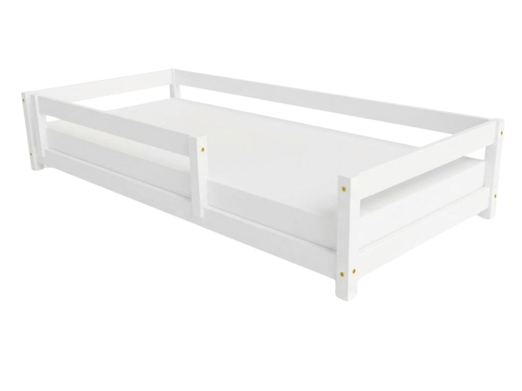 Levně Benlemi Dětská postel LUCKY se zábranou Zvolte barvu: Bílá, Zvolte rozměr: 140x200 cm, Zvolte zábranu: S přední zábranou
