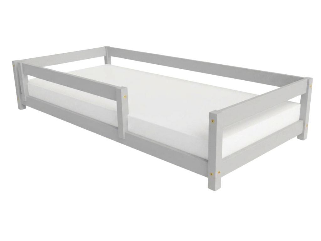 Levně Benlemi Dětská postel LUCKY se zábranou Zvolte barvu: Světle šedá, Zvolte rozměr: 120x180 cm, Zvolte zábranu: S přední zábranou