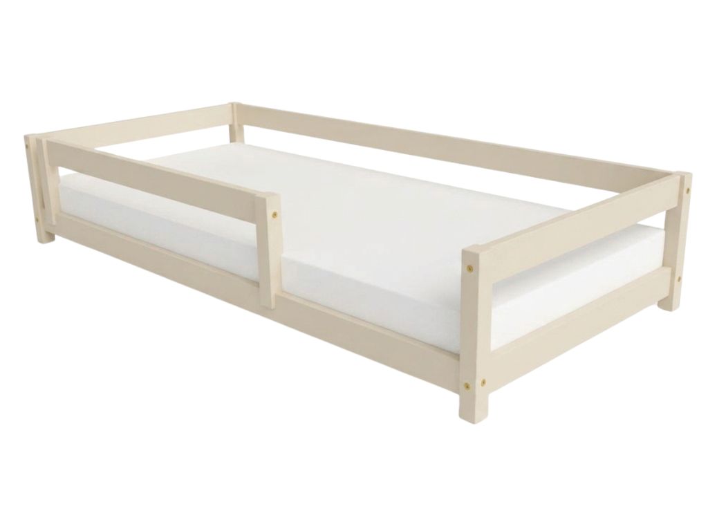 Levně Benlemi Dětská postel LUCKY se zábranou Zvolte barvu: Béžová, Zvolte rozměr: 120x180 cm, Zvolte zábranu: S přední zábranou