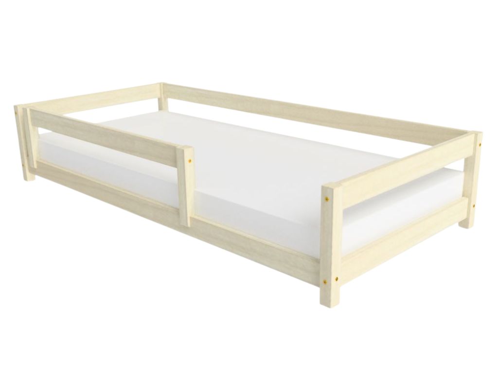 Levně Benlemi Dětská postel LUCKY se zábranou Zvolte barvu: Nelakovaná, Zvolte rozměr: 120x180 cm, Zvolte zábranu: S přední zábranou