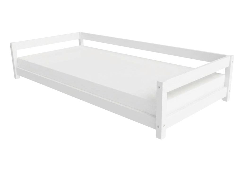 Levně Benlemi Dětská postel LUCKY se zábranou Zvolte barvu: Bílá, Zvolte rozměr: 80x160 cm, Zvolte zábranu: S otevřeným vstupem