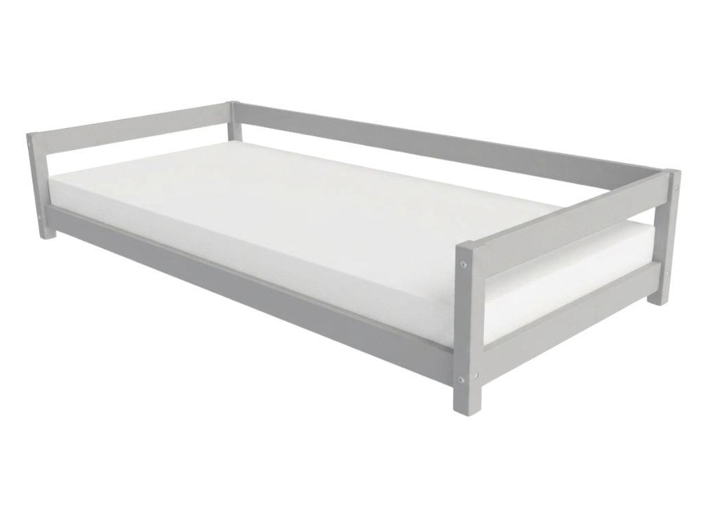 Levně Benlemi Dětská postel LUCKY se zábranou Zvolte barvu: Světle šedá, Zvolte rozměr: 120x180 cm, Zvolte zábranu: S otevřeným vstupem
