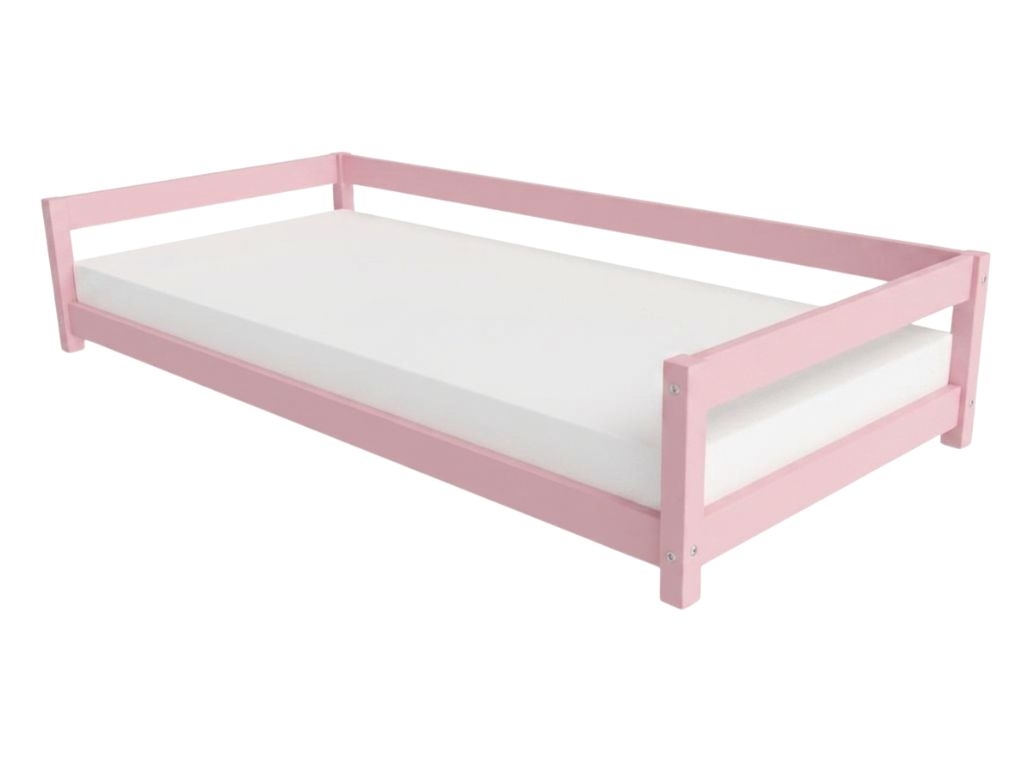Levně Benlemi Dětská postel LUCKY se zábranou Zvolte barvu: Pastelově růžová, Zvolte rozměr: 120x180 cm, Zvolte zábranu: S otevřeným vstupem