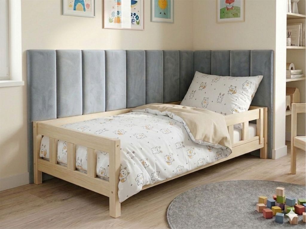 Levně Rovný čalouněný panel na zeď ŠEDÝ - 20x80 cm