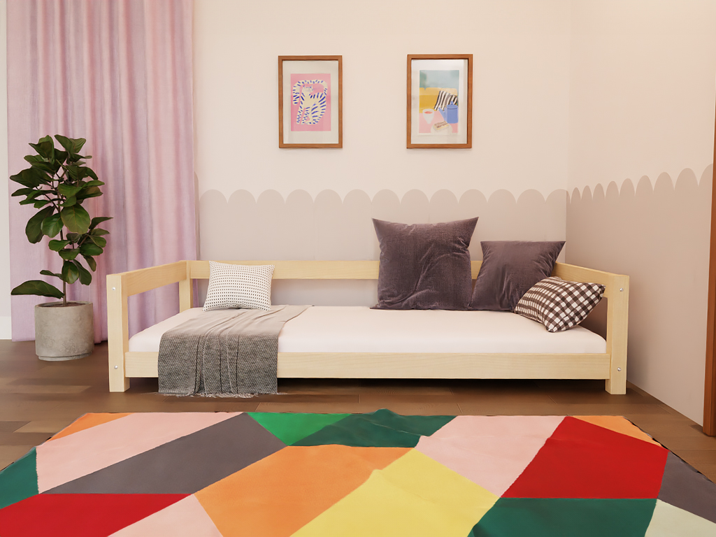 Levně Benlemi Dětská postel STUDY se zábranou TRANSPARENTNÍ LAZURA Zvolte rozměr: 120x200 cm, Zvolte zábranu: S otevřeným vstupem