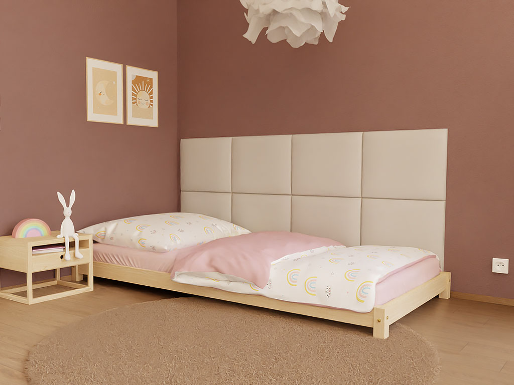 Levně Benlemi Jednolůžko LUCKY 90x200 cm s obdélníkovými panely 8 ks Zvolte barvu panelu: Světle modrá