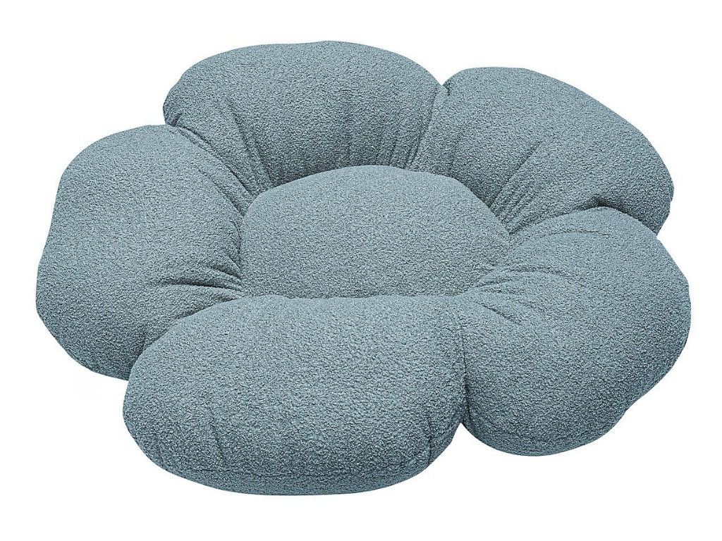 Levně Sedací puf MODRÝ do dětského pokoje BOUCLÉ