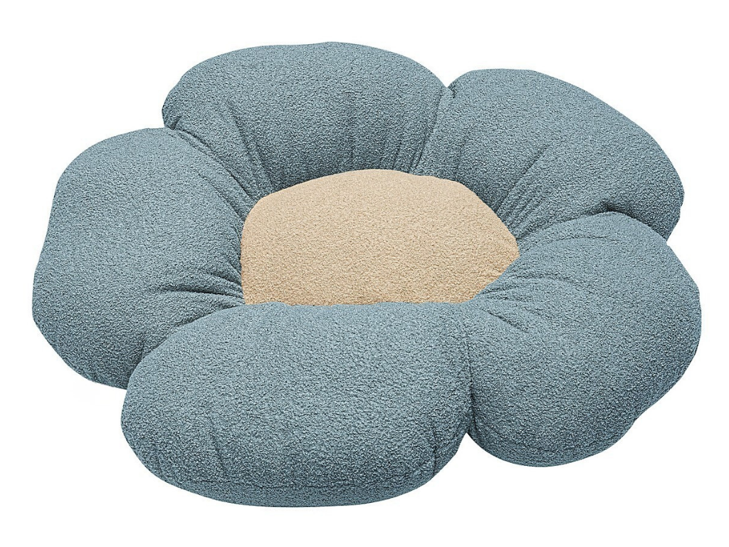 Sedací polštář MODRO-BÍLÝ do dětského pokoje BOUCLÉ