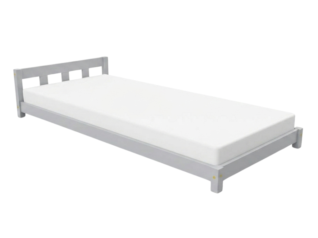Benlemi Jednolůžková postel Plotty s jedním čelem Zvolte barvu: Světle šedá, Zvolte rozměr: 80x180 cm, Zvolte zábranu: S otevřeným vstupem