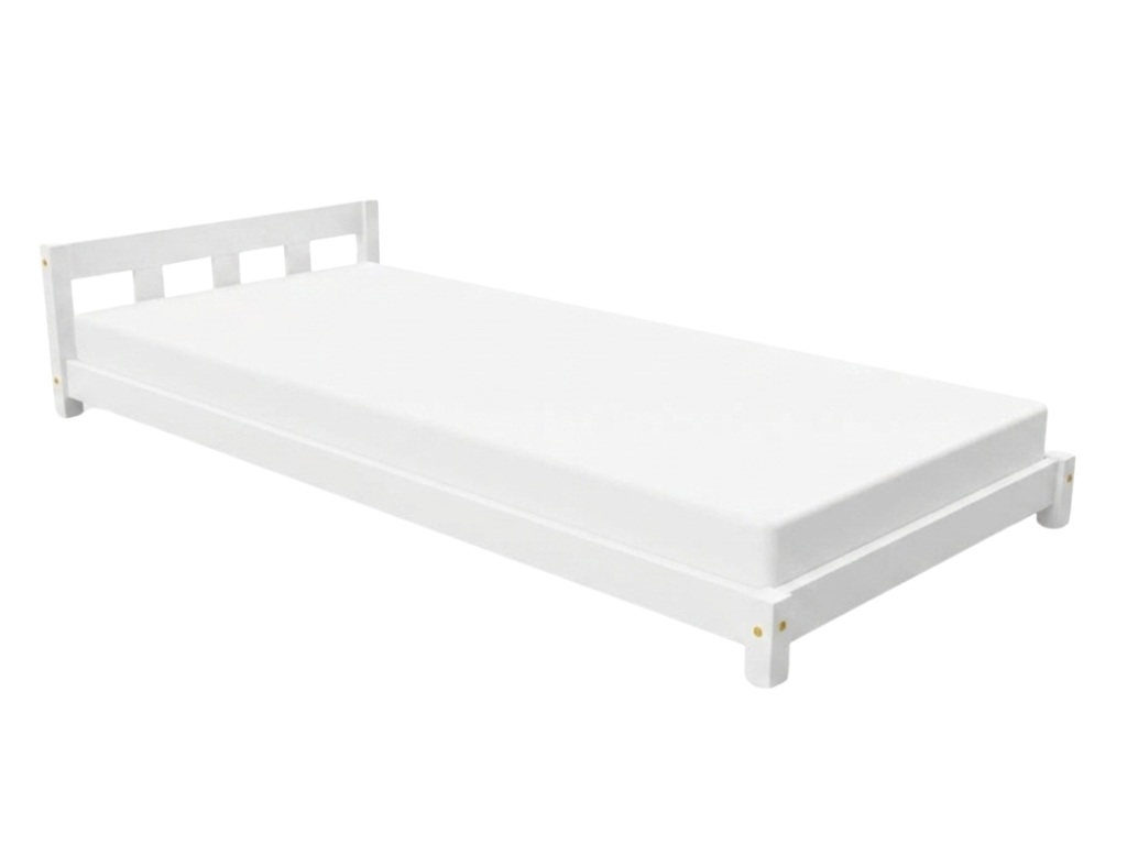 Benlemi Jednolůžková postel Plotty s jedním čelem Zvolte barvu: Bílá, Zvolte rozměr: 90x180 cm, Zvolte zábranu: S otevřeným vstupem