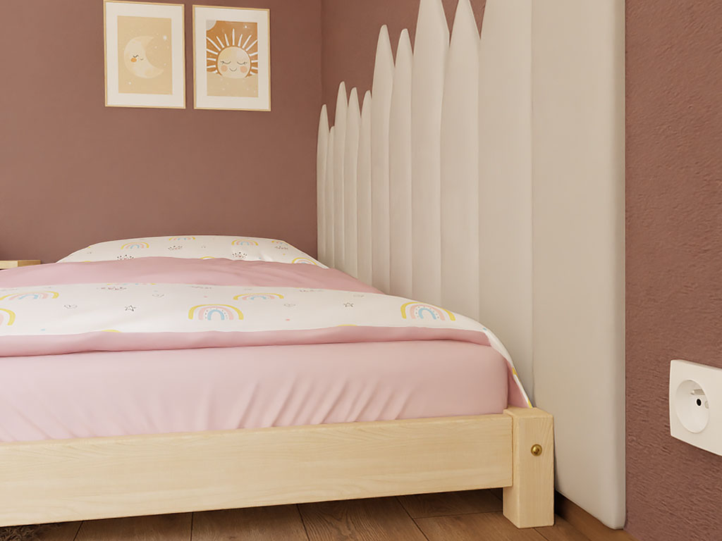 Benlemi Jednolůžko LUCKY 90x200 cm se špičatými panely 11 ks Zvolte barvu panelu: Krémová (obrázek 3)