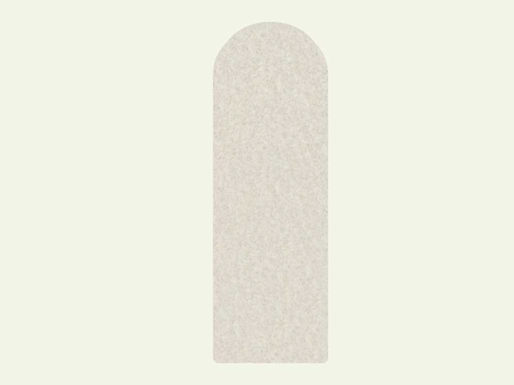 Nástěnný čalouněný panel ve tvaru oblouku PLYŠ Zvolte barvu: Smetanová, Zvolte rozměr: 20x100 cm, Uchycení na zeď: Bez uchycení (možnost použití lepi… (obrázek 3)