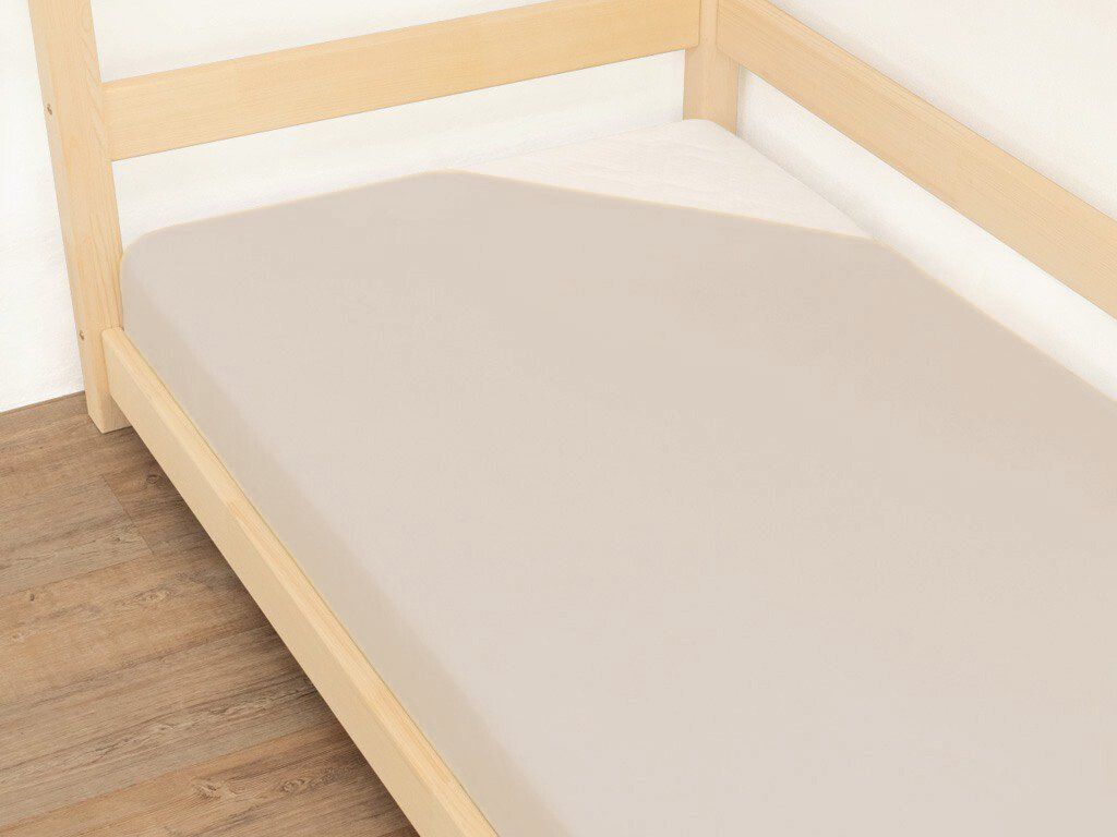 Levně Benlemi Jednolůžkové prostěradlo JERSEY z bavlny Zvolte barvu: Béžová, Zvolte rozměr: 120 x 160 cm