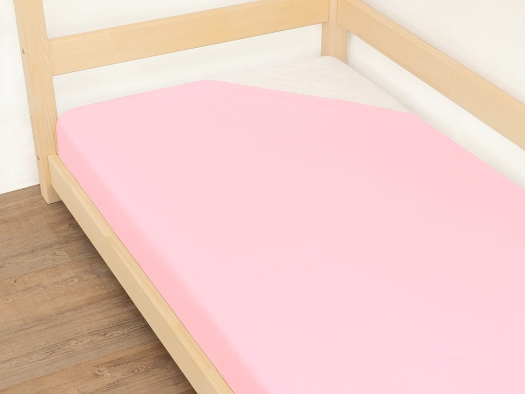 Levně Benlemi Jednolůžkové prostěradlo JERSEY z bavlny Zvolte barvu: Růžová, Zvolte rozměr: 120 x 160 cm