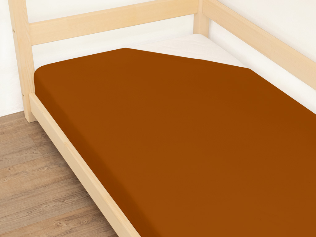 Levně Benlemi Jednolůžkové prostěradlo JERSEY z bavlny Zvolte barvu: Hnědá, Zvolte rozměr: 120 x 160 cm