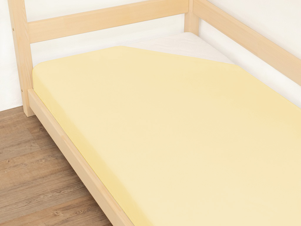 Levně Benlemi Jednolůžkové prostěradlo JERSEY z bavlny Zvolte barvu: Vanilková, Zvolte rozměr: 120 x 160 cm