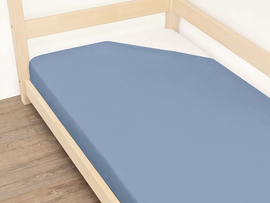 Levně Benlemi Jednolůžkové prostěradlo JERSEY z bavlny Zvolte barvu: Modrá, Zvolte rozměr: 120 x 160 cm