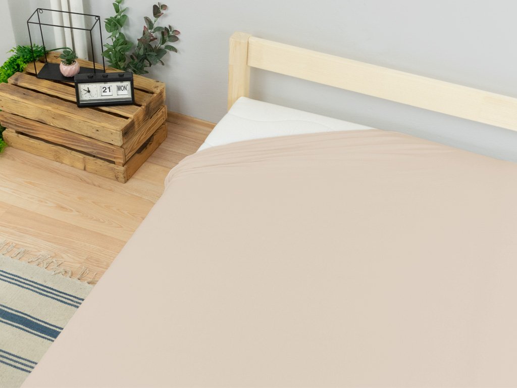 Levně Benlemi Dvoulůžkové prostěradlo JERSEY z bavlny Zvolte barvu: Béžová, Zvolte rozměr: 160 x 200 cm
