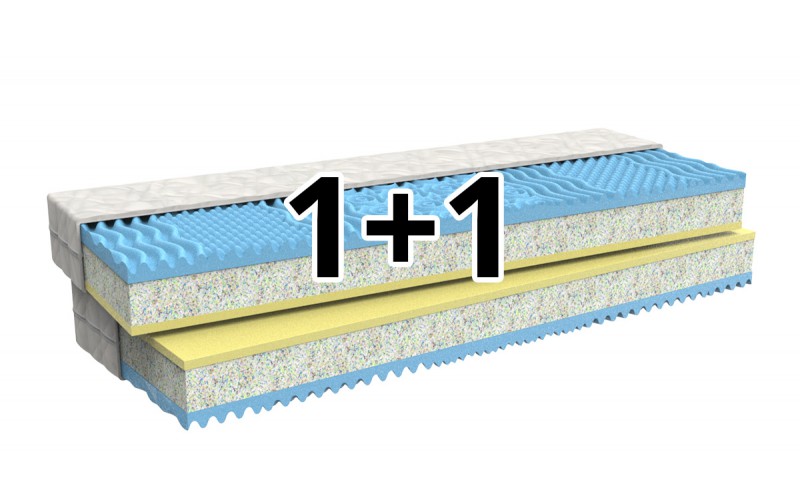 Levně 1+1 Pěnová matrace DITA 120x200 cm s paměťovou pěnou a pevným středem Zvolte rozměr: 120 x 200 cm
