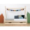 Dětská dřevěná postel NAKANA ve tvaru teepee přírodní