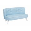 Skos sofa błękitny krótkie białe