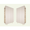 Designová šatní skříň s otevřeným regálem BASIC kašmírová