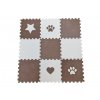 Pěnová podlaha puzzle z 9 dílů HNĚDO BÍLÁ