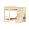Wooden bunk bed ATLAS with front storage stairs 6-skryte