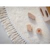 Kulatý koberec LAUREN s třásněmi krémový