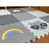 Dvanáctidílná puzzle podlaha do dětského pokoje MÝVAL A JEDNOROŽEC